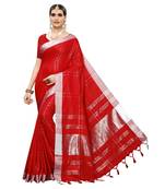CLOTH BOOST Presenting For Women's Beautiful Party & Festive Saree Red cotton sarees