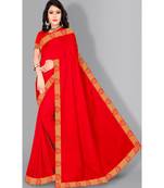 CLOTH BOOST Presenting For Women's Beautiful Party & Festive Saree Red party wear sarees