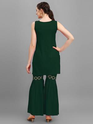 Women Rayon Kurta and sharara set 2