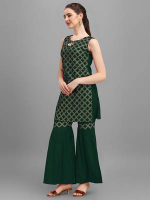 Women Rayon Kurta and sharara set 3