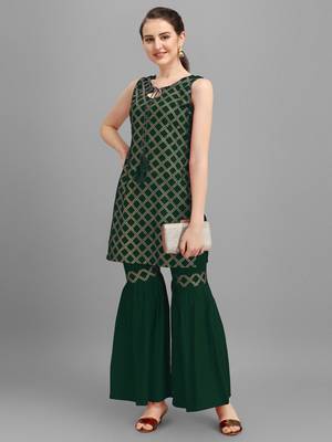 Women Rayon Kurta and sharara set 4
