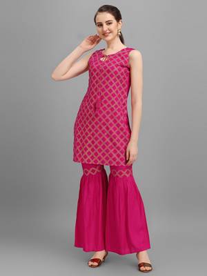 Women Rayon Kurta and sharara set 1