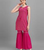 Women Rayon Kurta and sharara set
