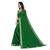 Green plain chiffon saree with blouse