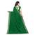 Green plain chiffon saree with blouse