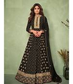 black embroidery georget semi stitch anarkali gowns