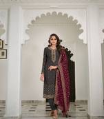 Grey embroidery georgette semi stitch churidar suits churidar salwar suits