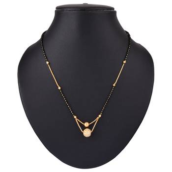 Yellow cubic zirconia mangalsutra 1