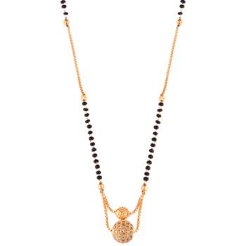 Yellow cubic zirconia mangalsutra 2