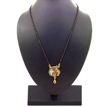Yellow cubic zirconia mangalsutra 1