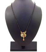 Yellow cubic zirconia mangalsutra