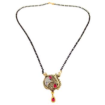 Yellow cubic zirconia mangalsutra 2