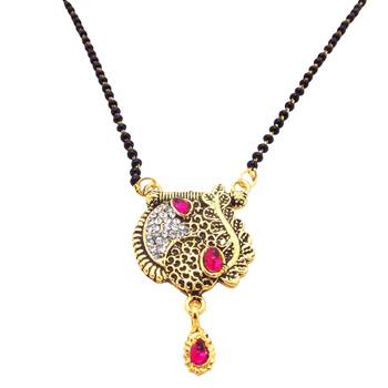Yellow cubic zirconia mangalsutra 3