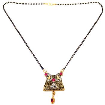 Yellow cubic zirconia mangalsutra 1