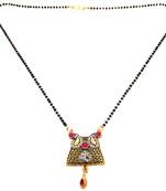 Yellow cubic zirconia mangalsutra