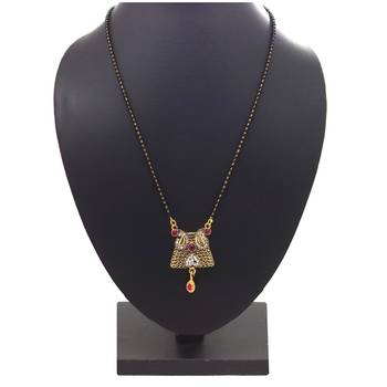 Yellow cubic zirconia mangalsutra 2