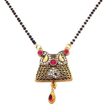 Yellow cubic zirconia mangalsutra 3