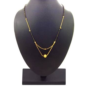 Yellow cubic zirconia mangalsutra 1