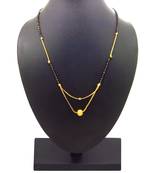 Yellow cubic zirconia mangalsutra