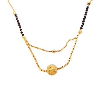 Yellow cubic zirconia mangalsutra 3