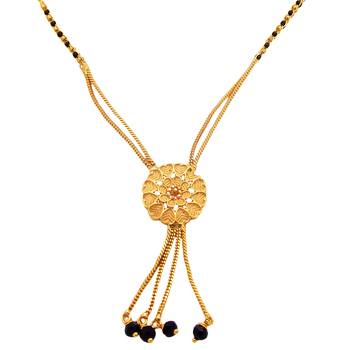 Yellow cubic zirconia mangalsutra 1