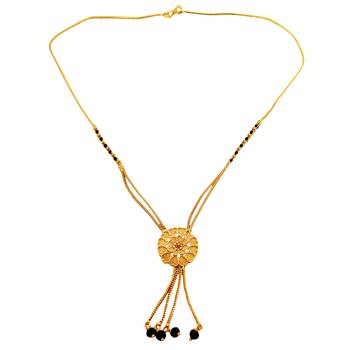 Yellow cubic zirconia mangalsutra 3
