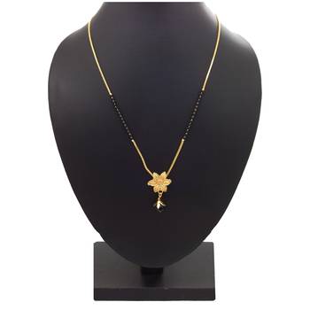 Yellow cubic zirconia mangalsutra 1