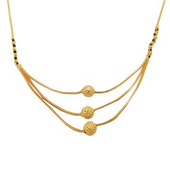 Yellow cubic zirconia mangalsutra 3