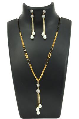 Yellow cubic zirconia mangalsutra 1