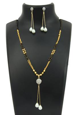 Yellow cubic zirconia mangalsutra 1