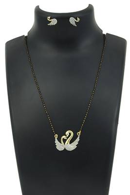Yellow cubic zirconia mangalsutra 1