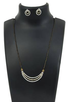 Yellow cubic zirconia mangalsutra 1