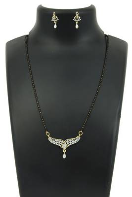 Yellow cubic zirconia mangalsutra 1