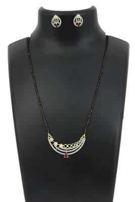 Yellow cubic zirconia mangalsutra 1