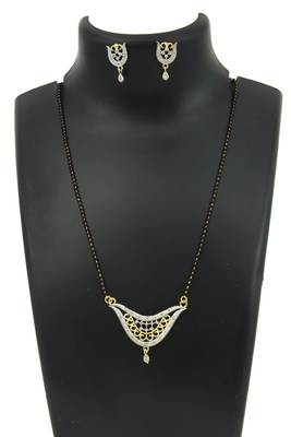 Yellow cubic zirconia mangalsutra 1