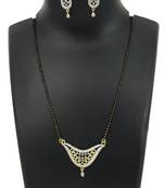Yellow cubic zirconia mangalsutra