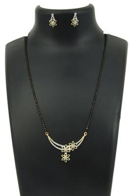 Yellow cubic zirconia mangalsutra 1