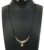 Yellow cubic zirconia mangalsutra