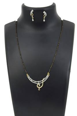 Yellow cubic zirconia mangalsutra 1