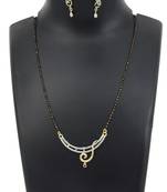 Yellow cubic zirconia mangalsutra