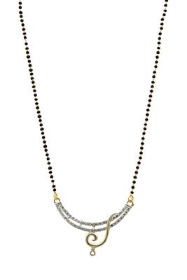 Yellow cubic zirconia mangalsutra 2