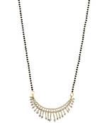 Yellow cubic zirconia mangalsutra