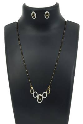 Yellow cubic zirconia mangalsutra 1