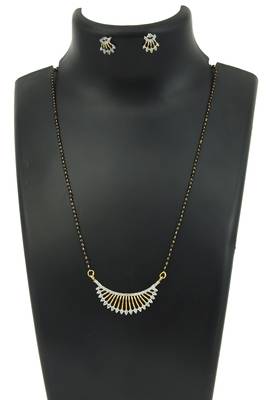 Yellow cubic zirconia mangalsutra 1