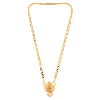 Yellow cubic zirconia mangalsutra 3