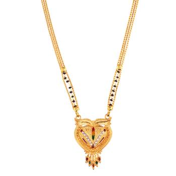 Yellow cubic zirconia mangalsutra 2