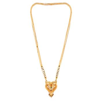 Yellow cubic zirconia mangalsutra 3