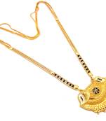 Yellow cubic zirconia mangalsutra