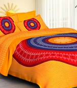 Jaipuri Sanganeri Prints Cotton Bed Sheet For Double Bed With Two Pillow Cover Size 90 x 100 Inch