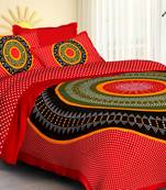 Jaipuri Sanganeri Prints Cotton Bed Sheet For Double Bed With Two Pillow Cover Size 90 x 100 Inch